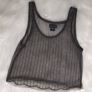 Beaded sheer crop top